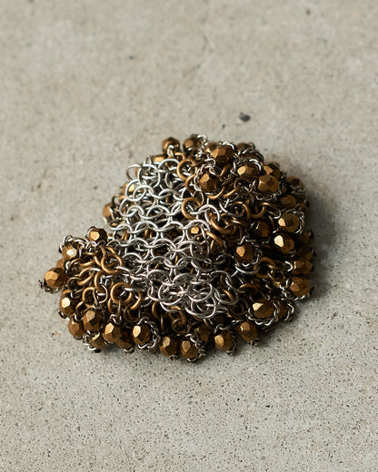 Bronze Bead Knit Ring
