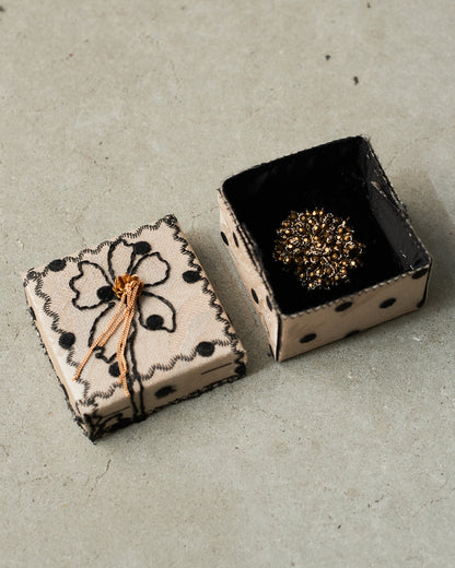 Bronze Bead Knit Ring