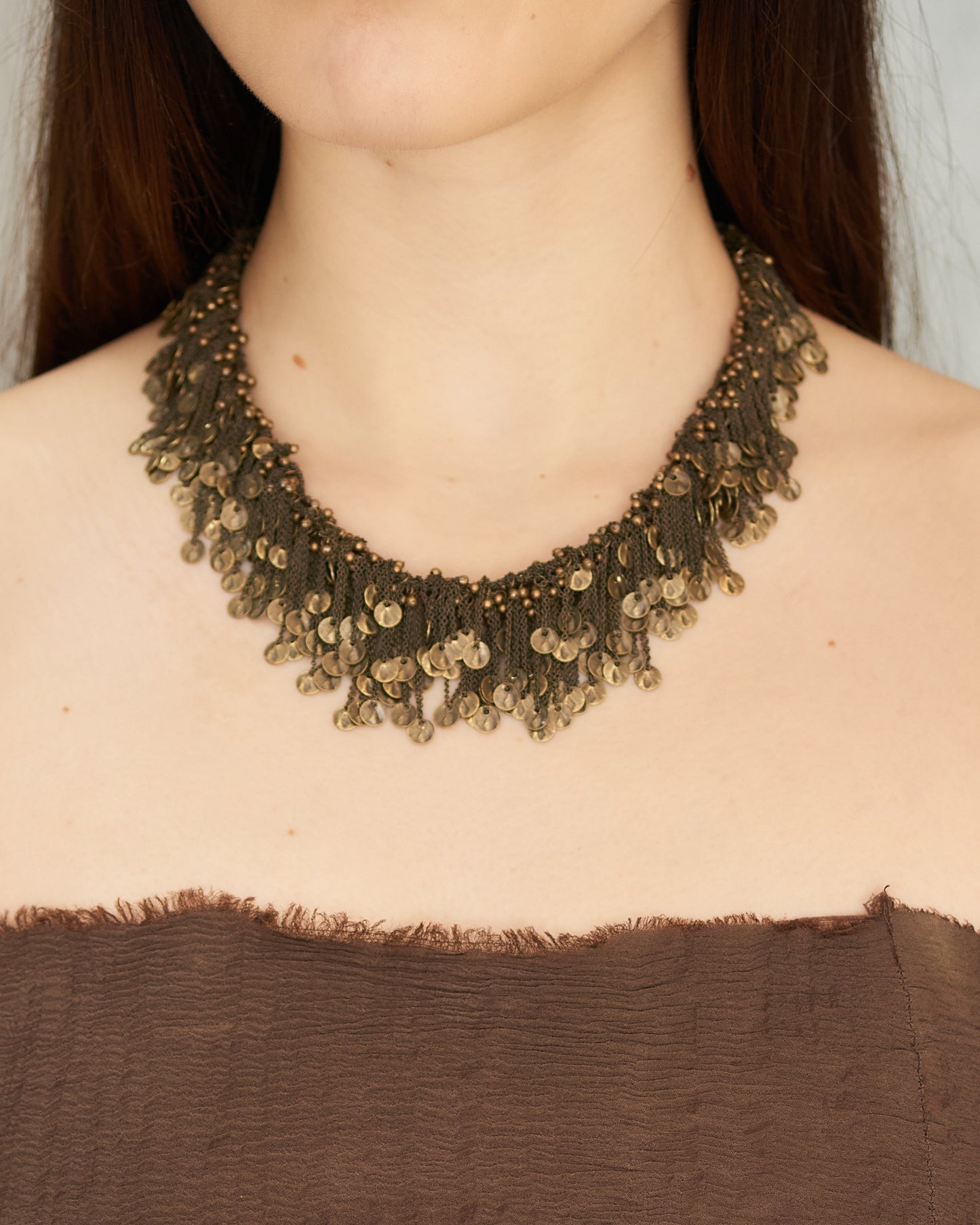 Bronze Coin Chain Necklace