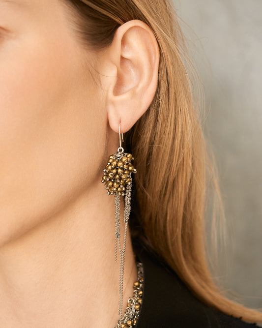 Bronze Glass Bead Earrings