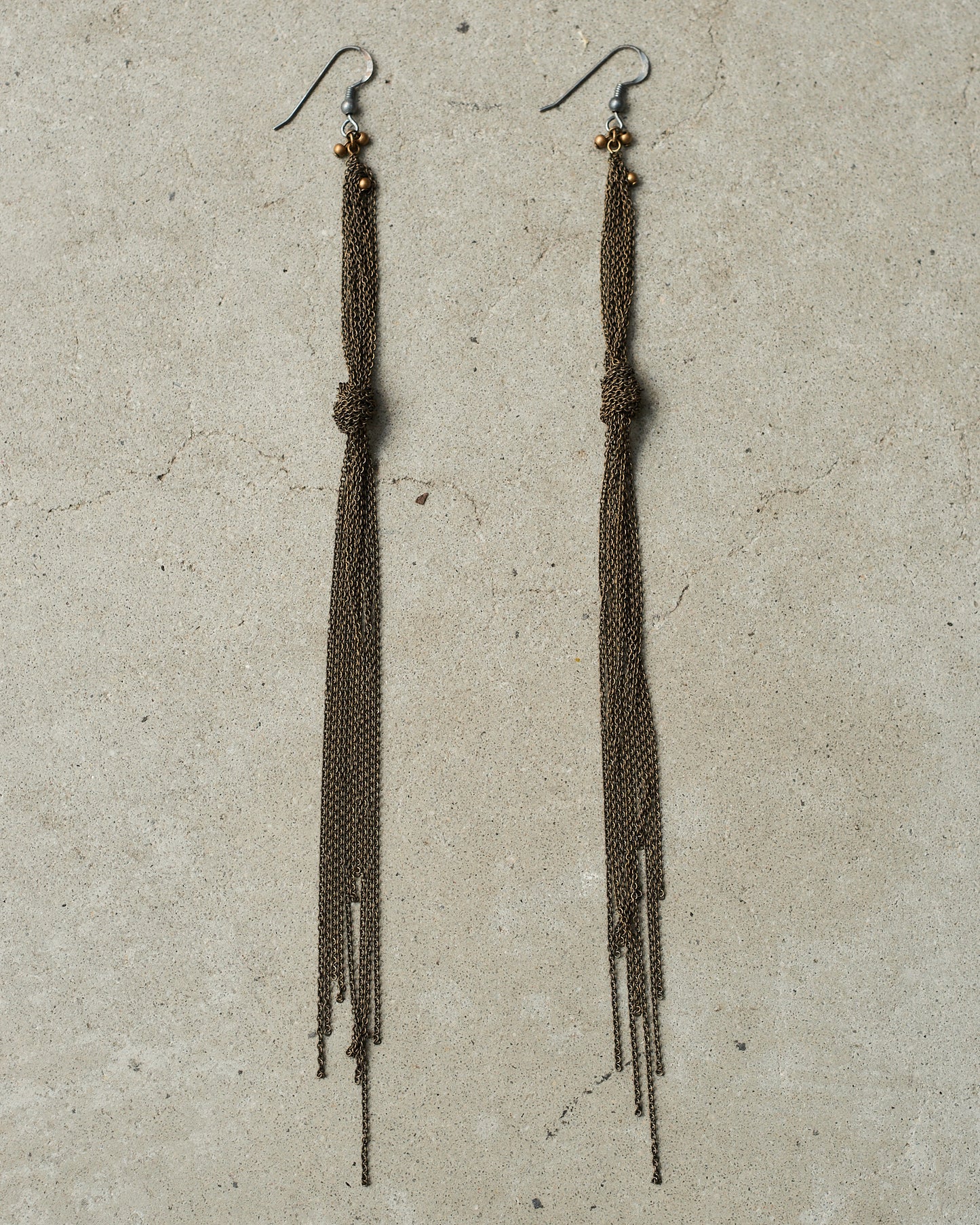 Bronze Knot Chain Earrings
