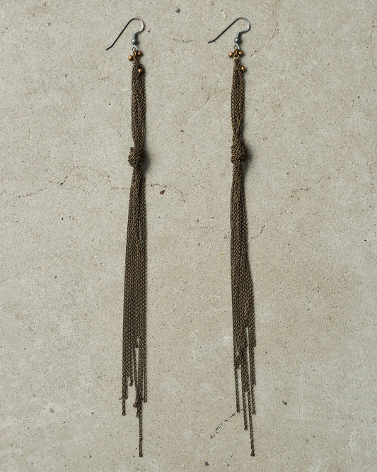 Bronze Knot Chain Earrings