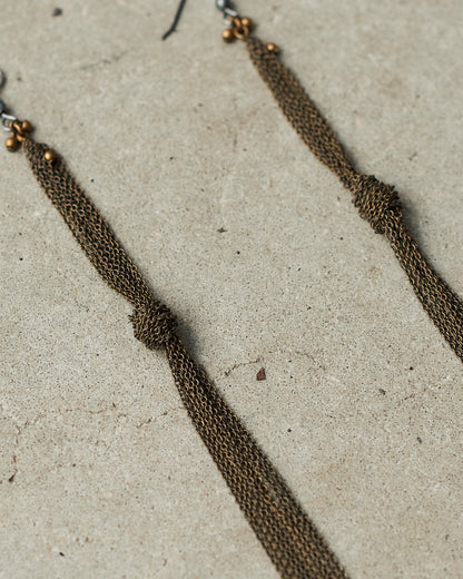 Bronze Knot Chain Earrings