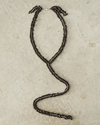 Dark Brown Beaded Lariat