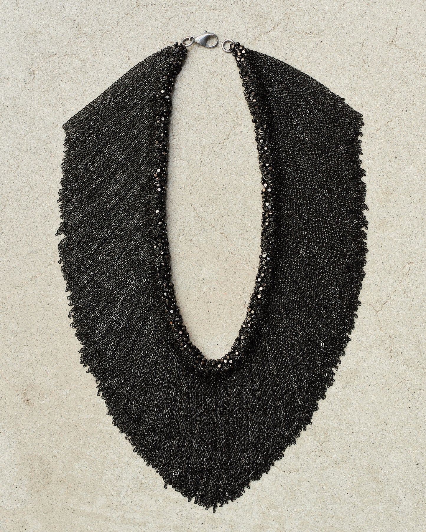 Jet Frayed Chains Necklace