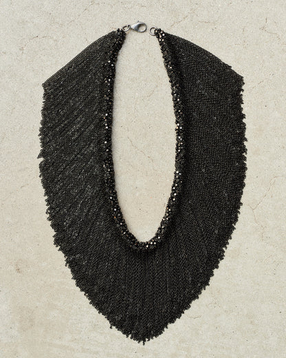 Jet Frayed Chains Necklace