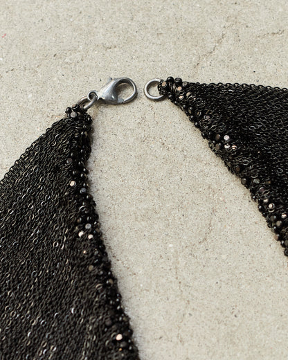Jet Frayed Chains Necklace