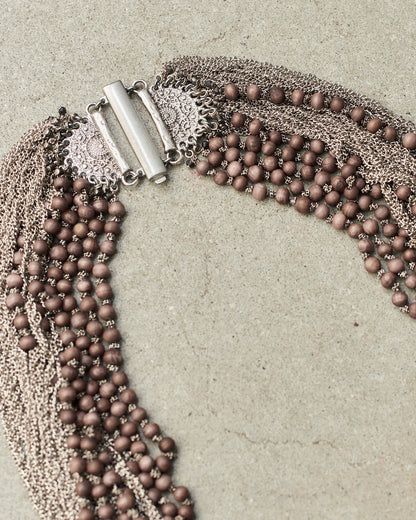 Marron Glace Wood Bead Chain