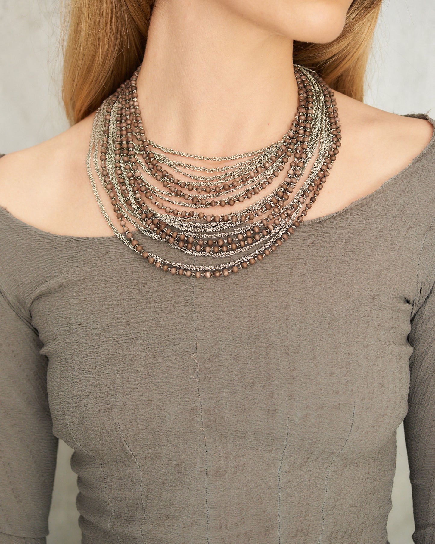 Marron Glace Wood Bead Chain