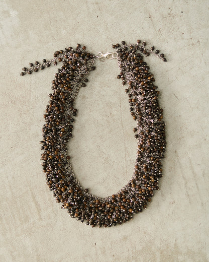 Mocha Beaded Chain Necklace