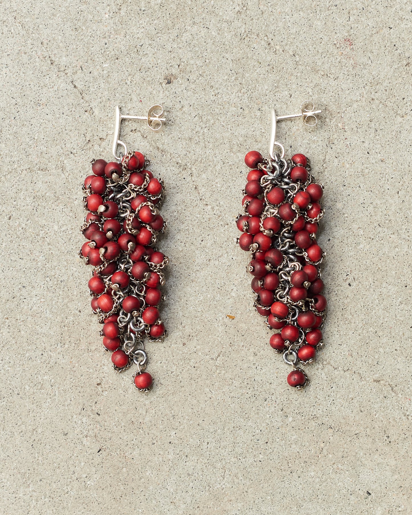 Poppy Beaded Knit Earrings