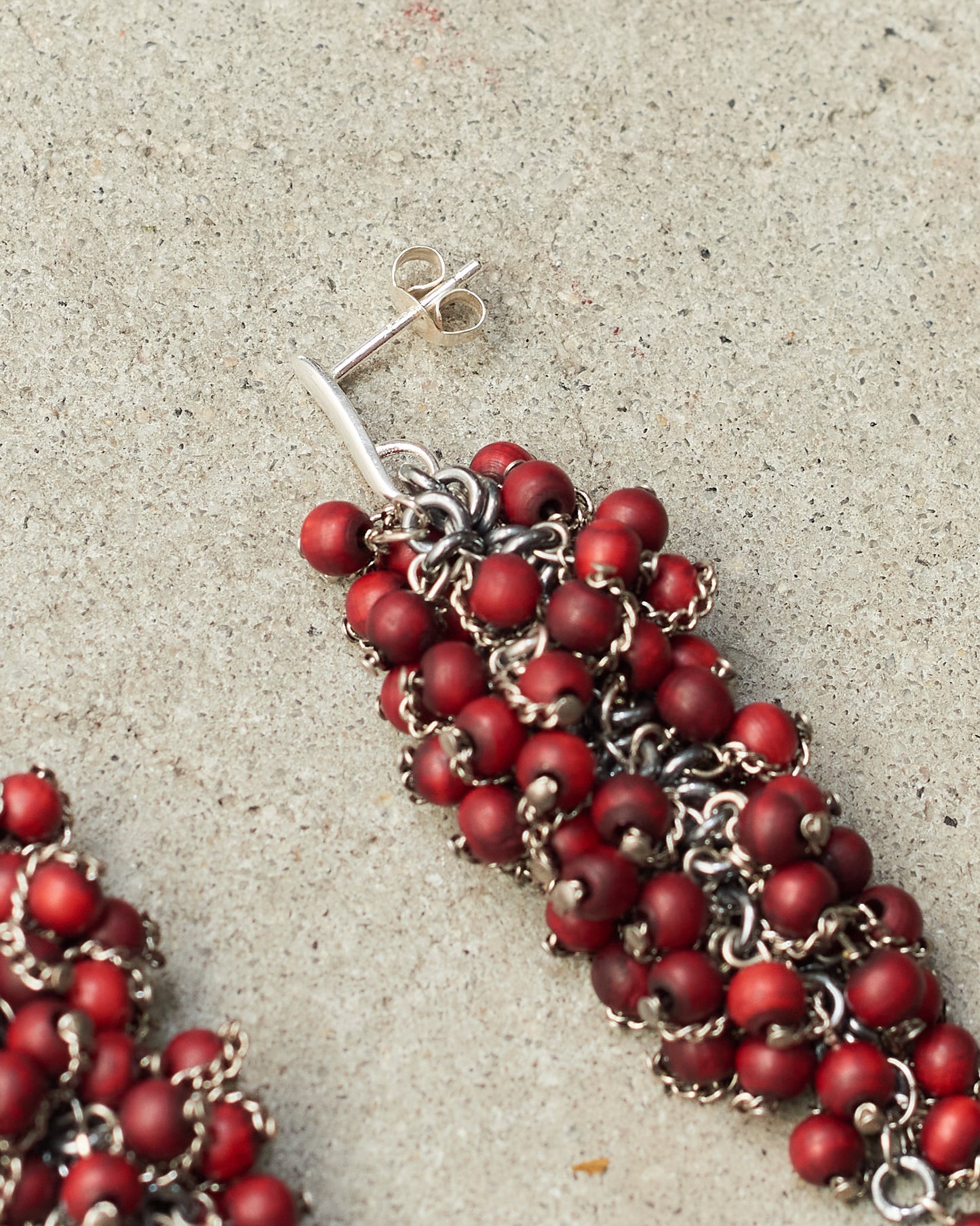 Poppy Beaded Knit Earrings