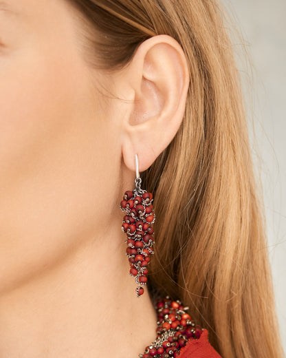 Poppy Beaded Knit Earrings