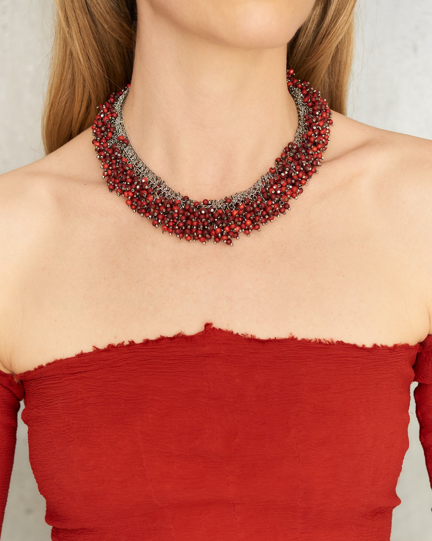 Poppy Wooden Bead Necklace