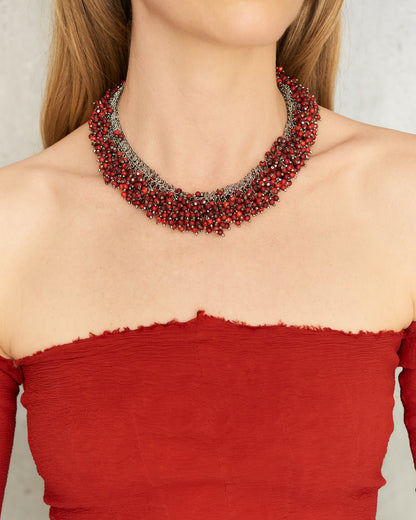 Poppy Wooden Bead Necklace