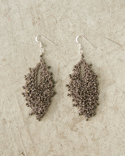 Pyrite Knitted Chain Earrings