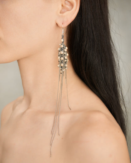Silver Antique Bead Earrings