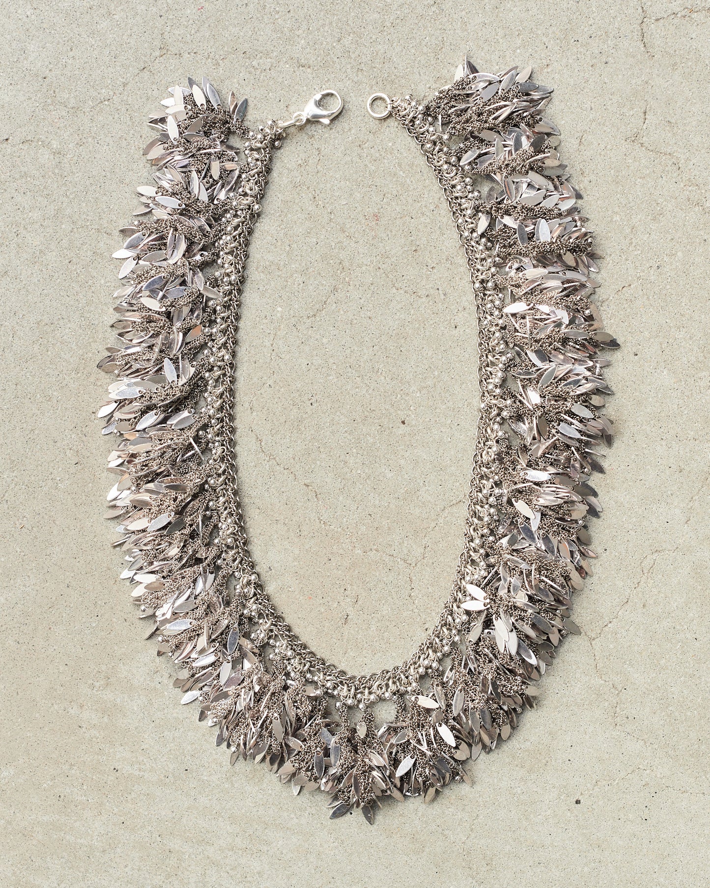 Silver Frayed Petal Necklace