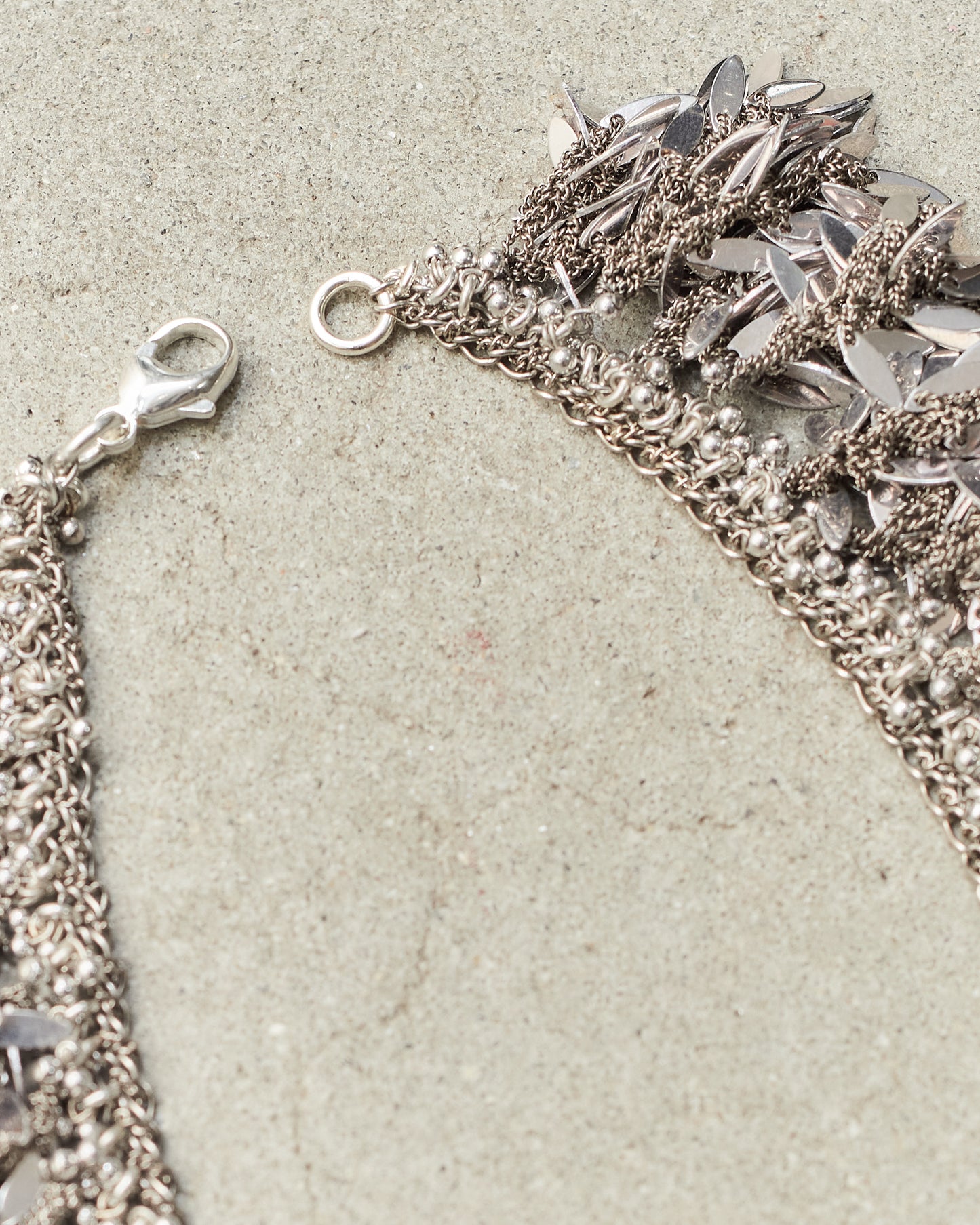 Silver Frayed Petal Necklace