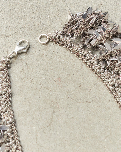 Silver Frayed Petal Necklace