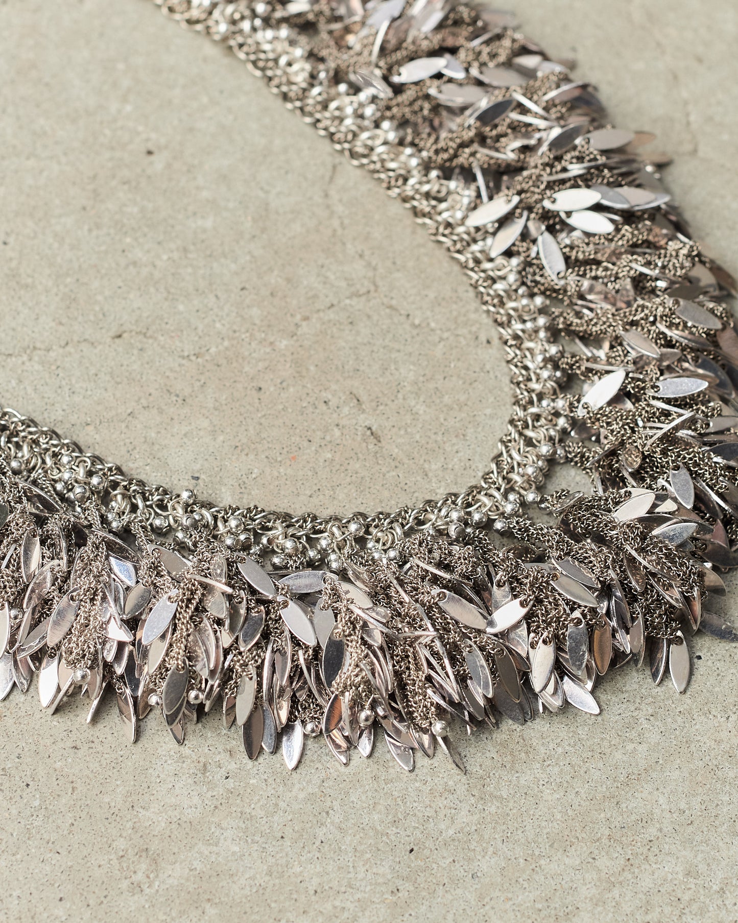 Silver Frayed Petal Necklace