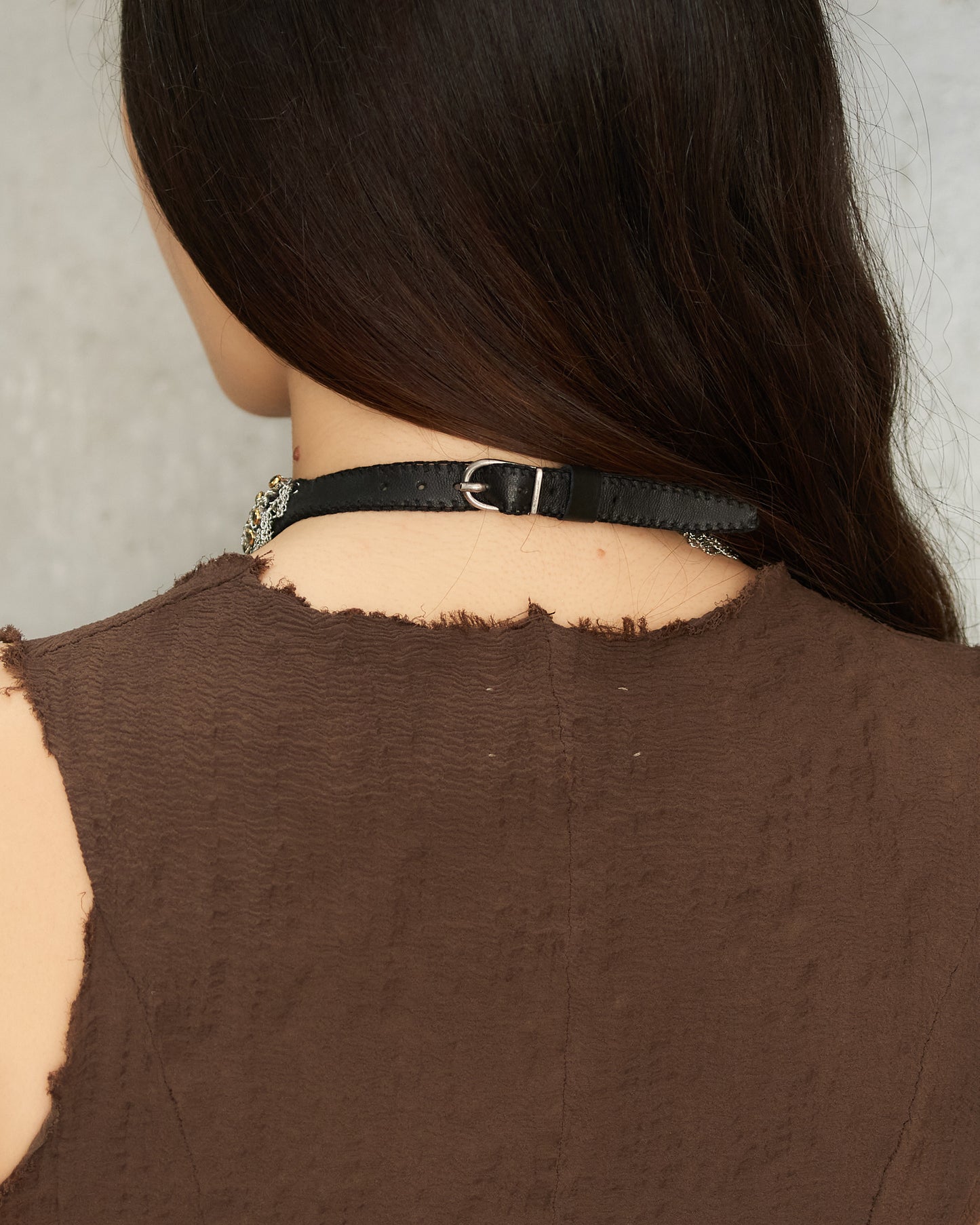 Silver Gold Frayed Choker