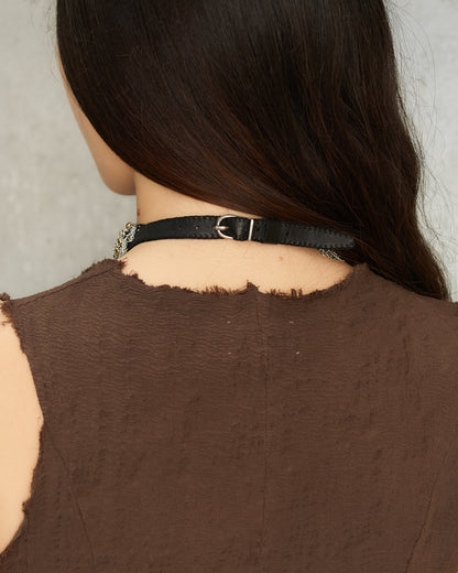 Silver Gold Frayed Choker