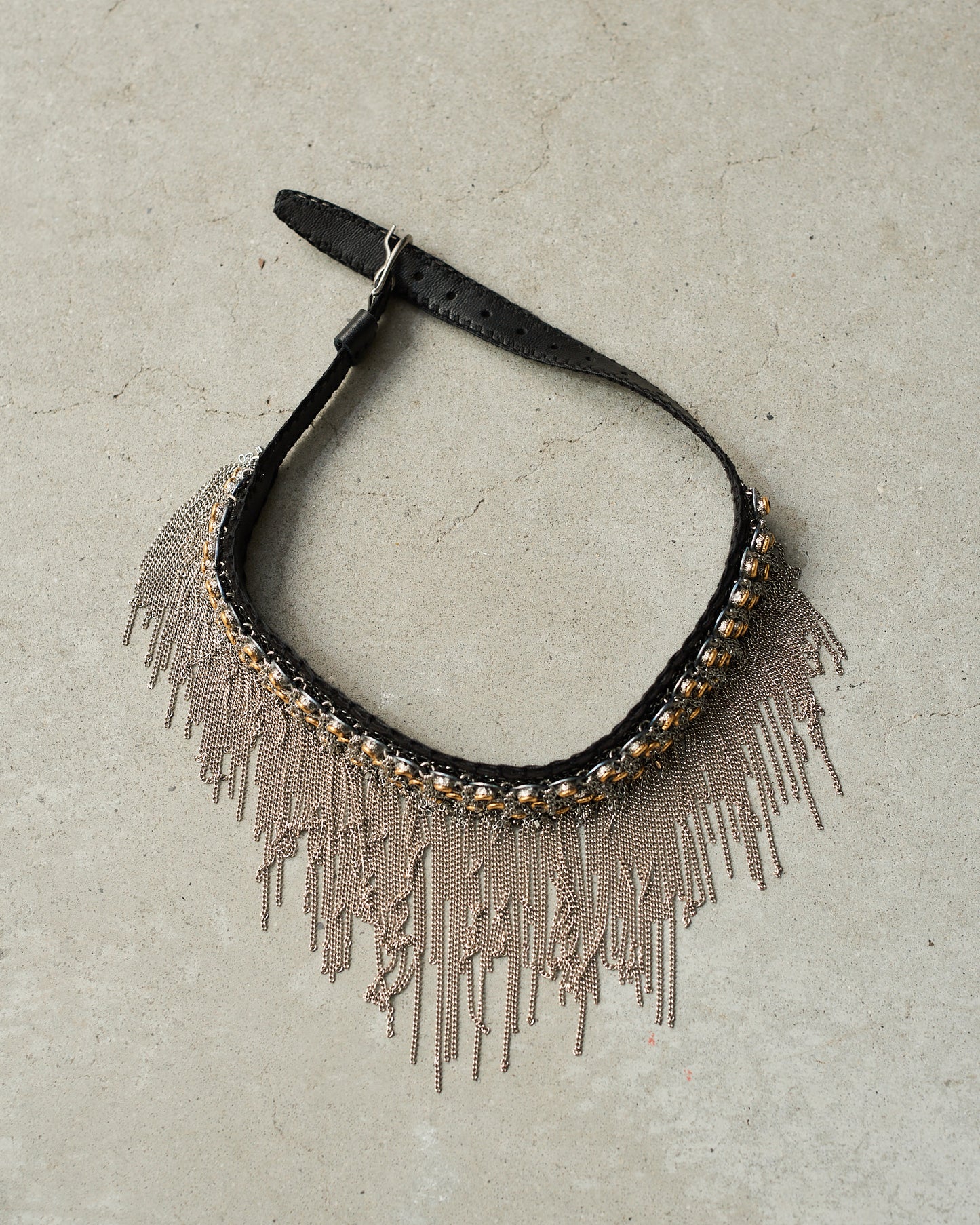 Silver Gold Frayed Choker