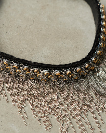 Silver Gold Frayed Choker