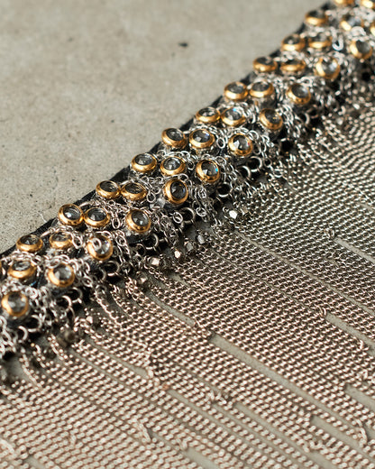 Silver Gold Frayed Choker