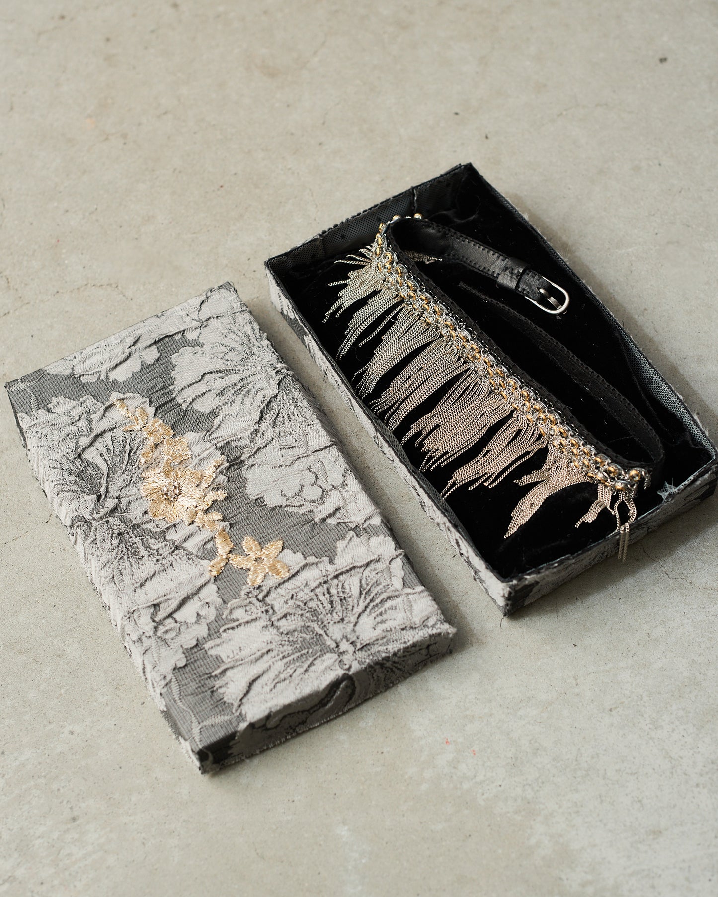 Silver Gold Frayed Choker