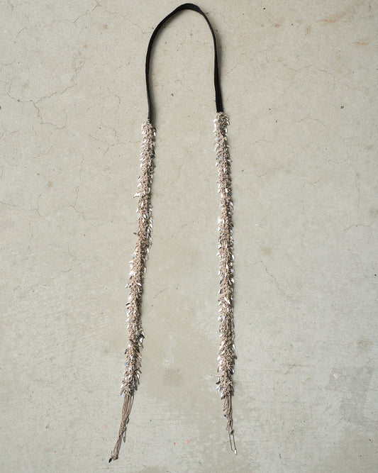 Silver Leaf Tie Necklace