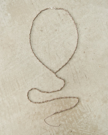 Silver Mesh Bead Lariat