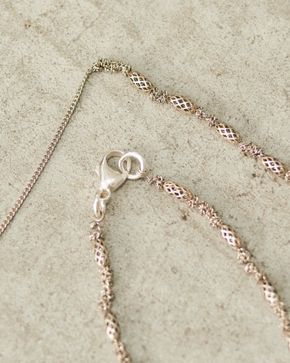 Silver Mesh Bead Lariat