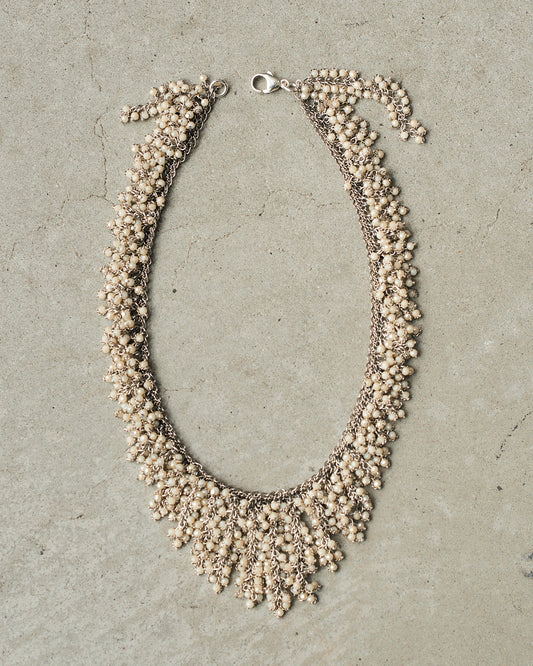 White Glass Bead Necklace