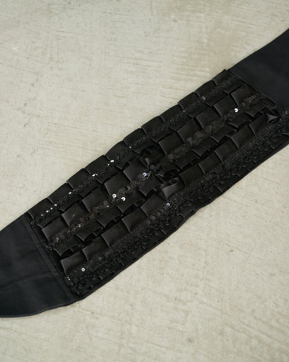 Junya Watanabe Black Ribbon Beaded Belt