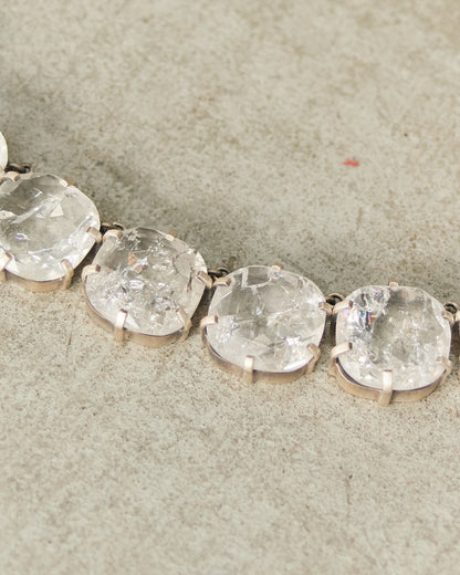 Frosted White Faceted Crystal Necklace