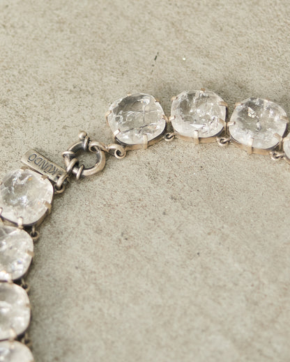 Frosted White Faceted Crystal Necklace