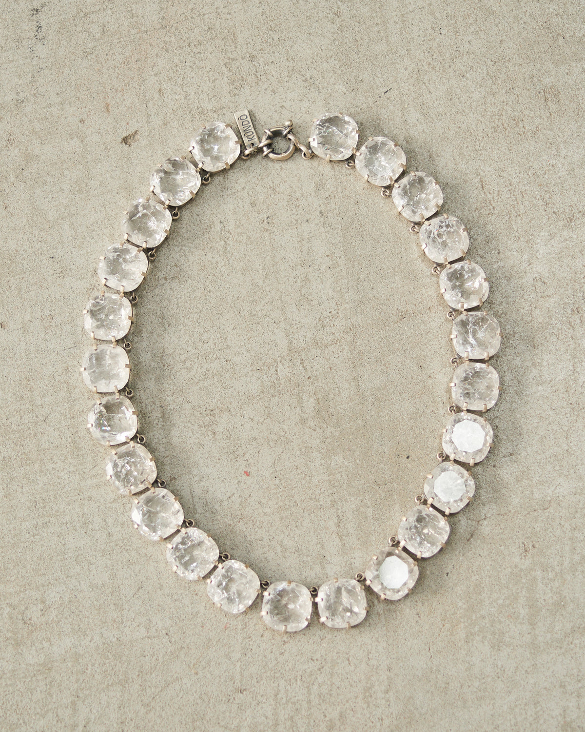 Frosted White Faceted Crystal Necklace
