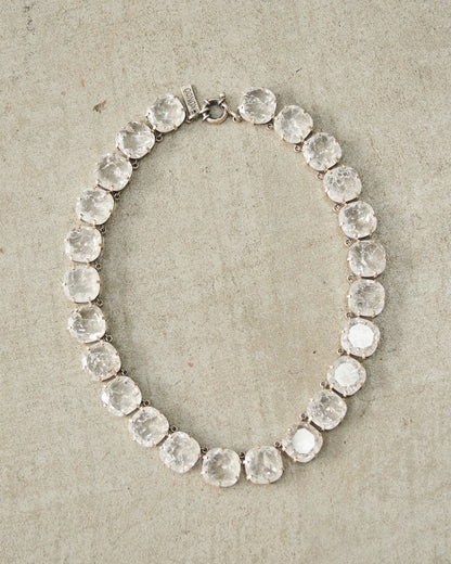 Frosted White Faceted Crystal Necklace