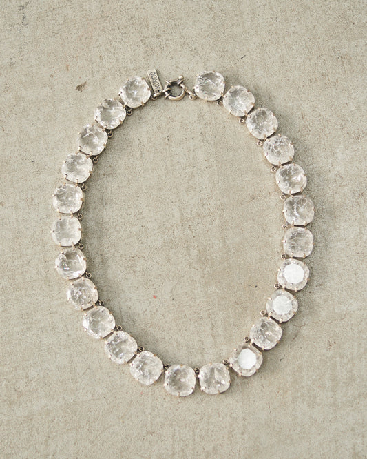 Frosted White Faceted Crystal Necklace