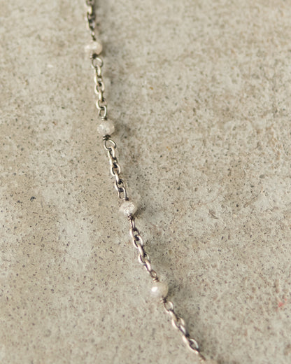Icy Grey Faceted Diamond Bead Necklace