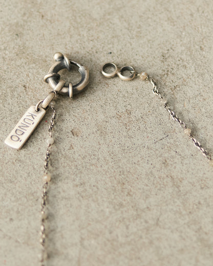 Icy Grey Faceted Diamond Bead Necklace