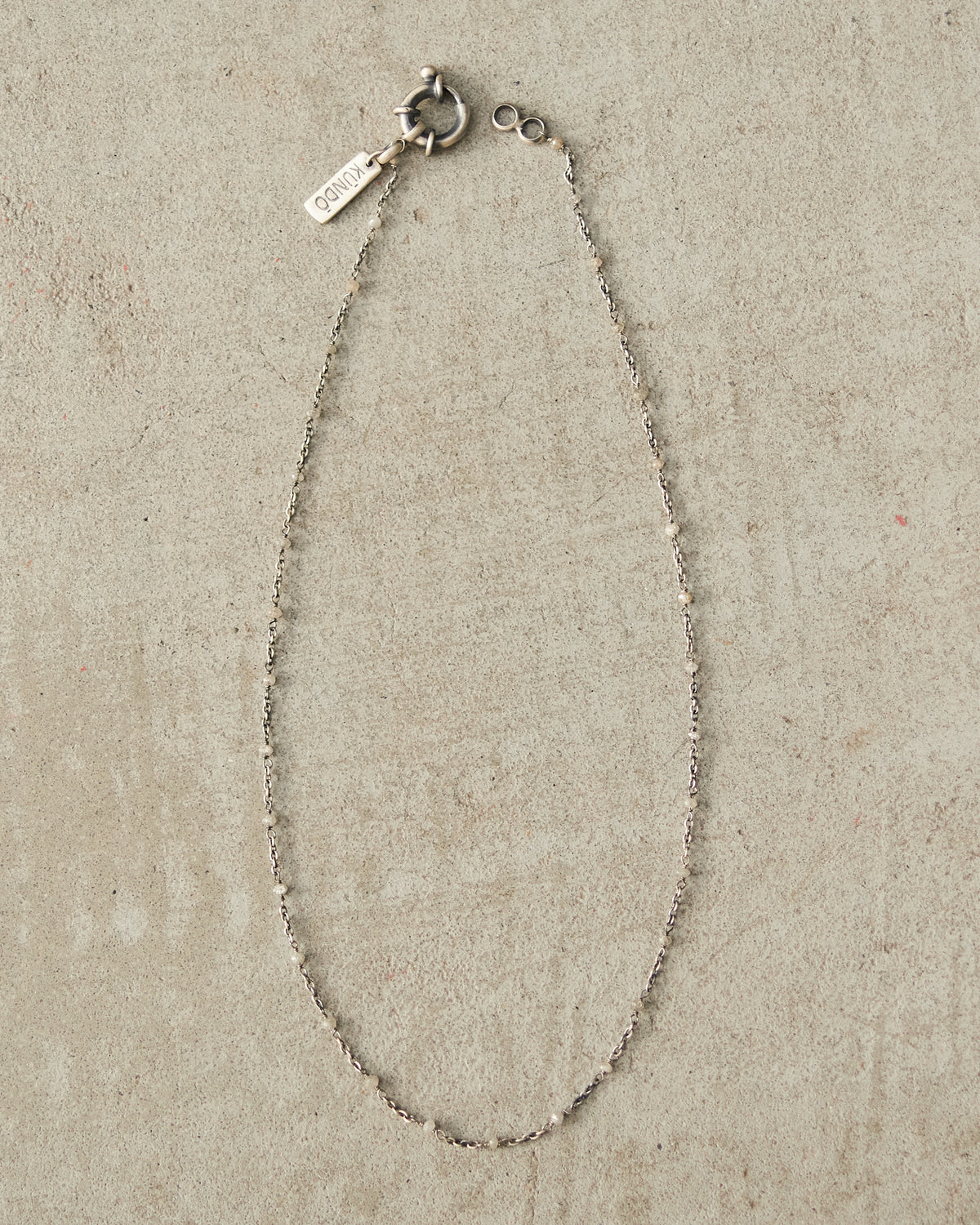 Icy Grey Faceted Diamond Bead Necklace