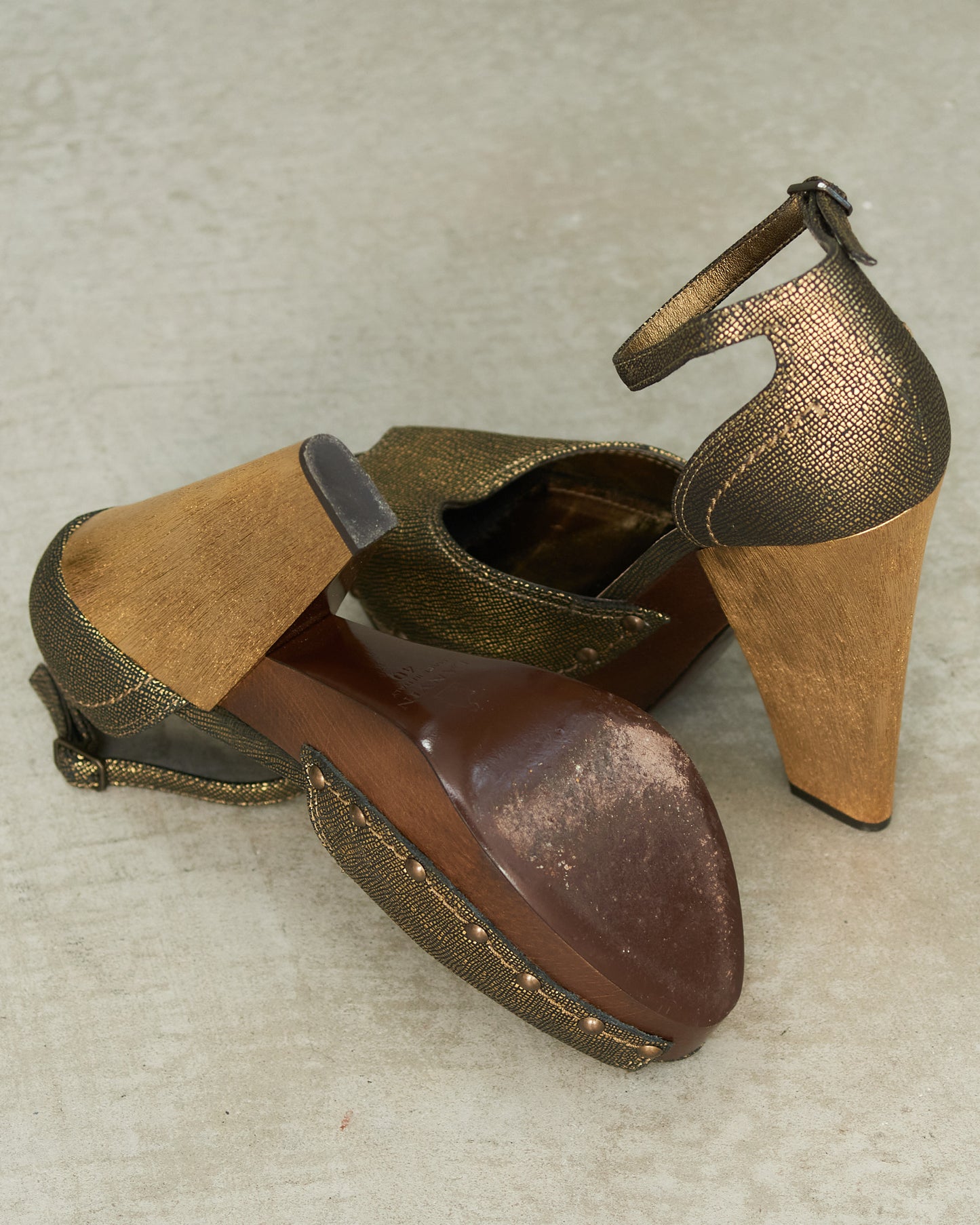Lanvin Bronze Heels