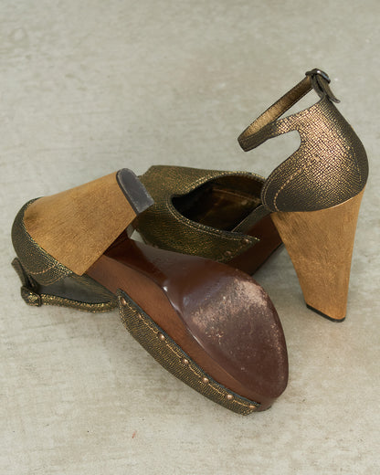 Lanvin Bronze Heels