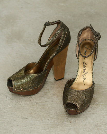 Lanvin Bronze Heels