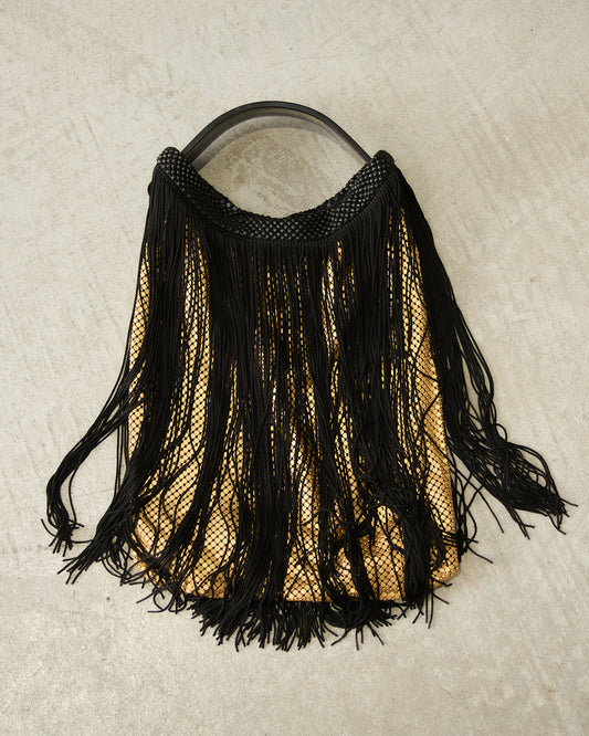 Black Gold Freida Tassel Handbag