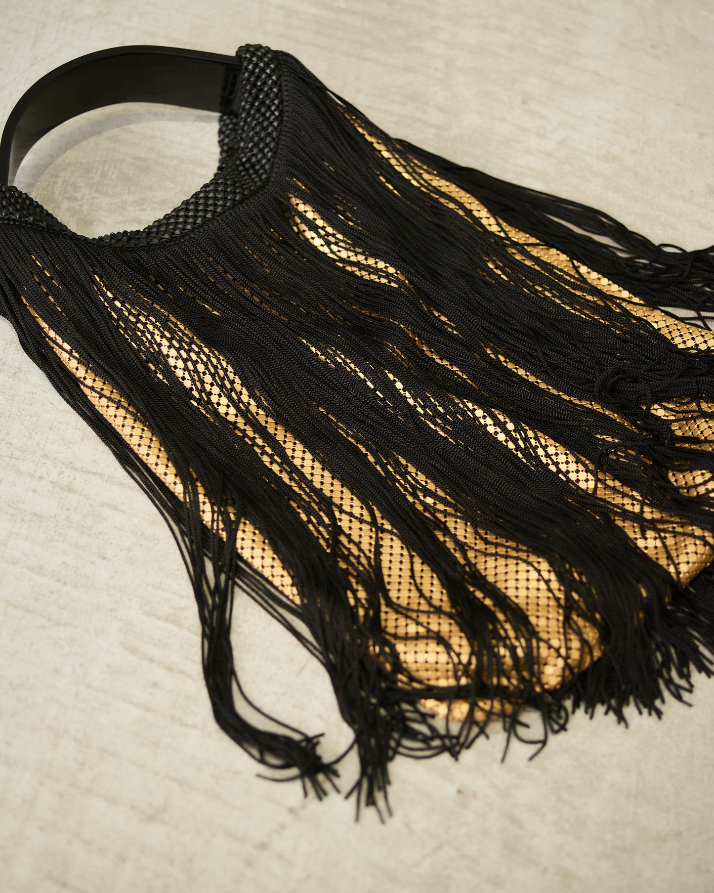 Black Gold Freida Tassel Handbag