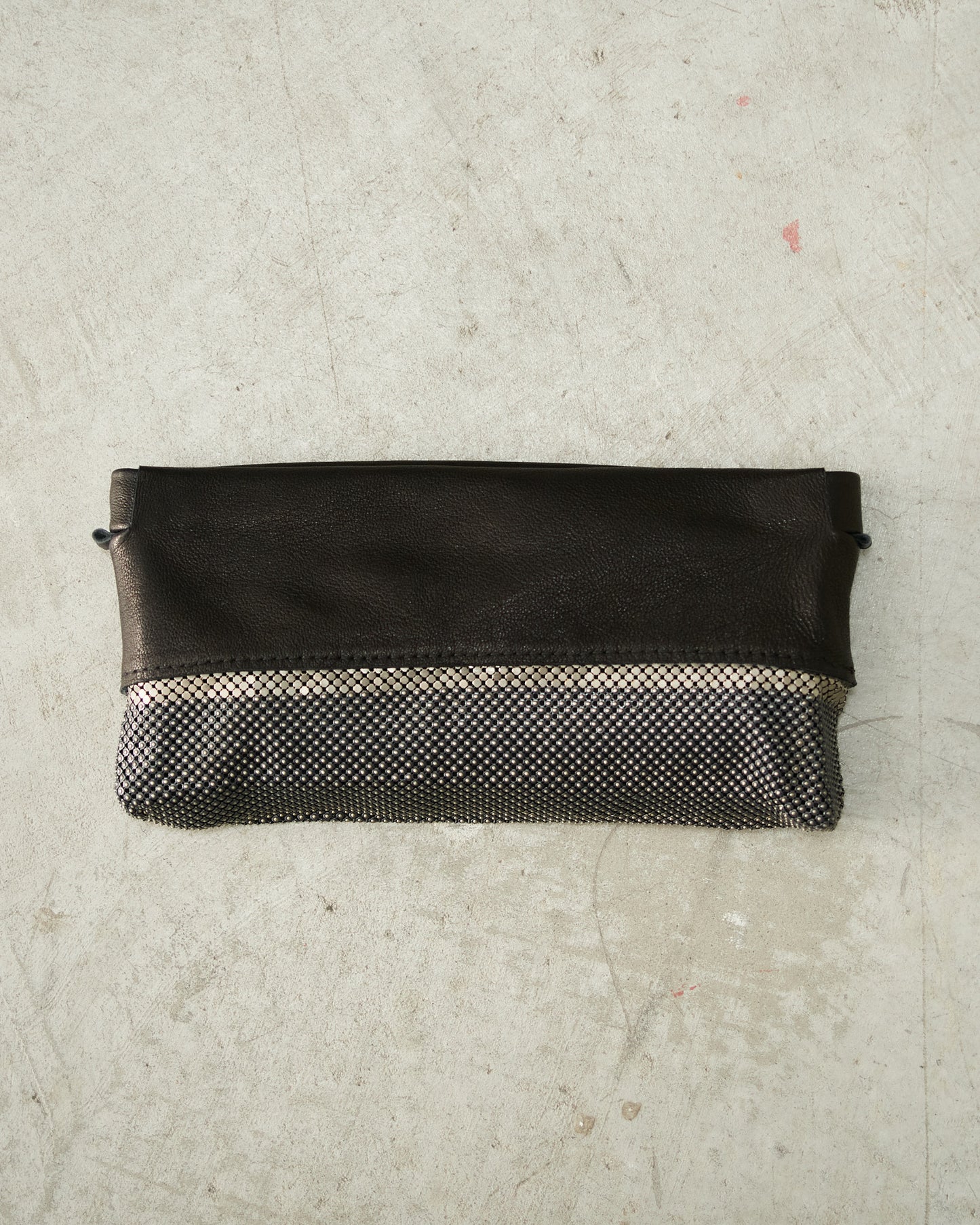 Black Leather Ludovica Clutch